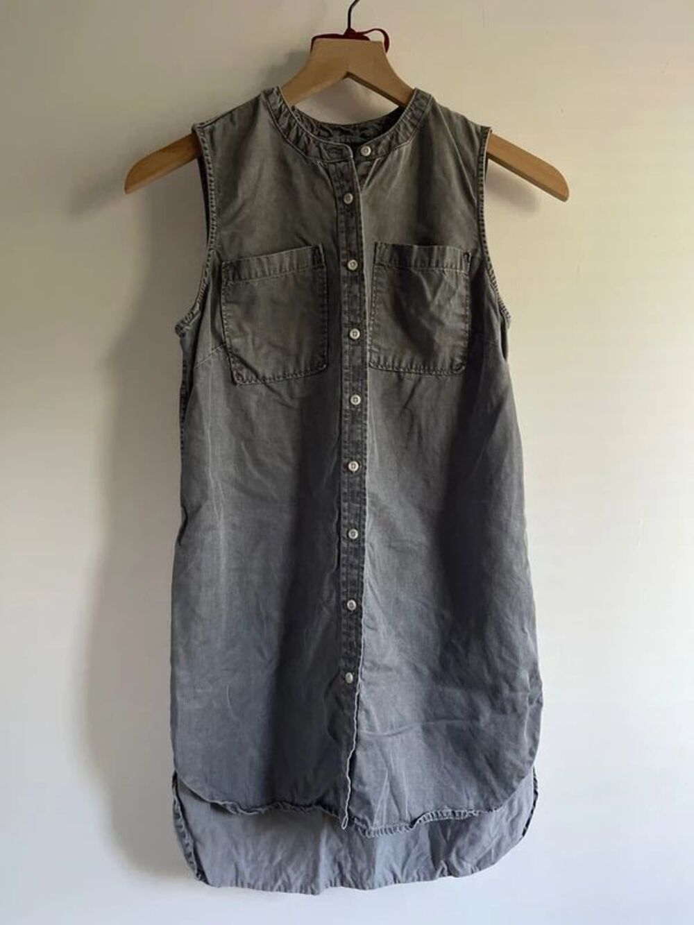 Merona 100% Lyocell Sleeveless Button Front Dress Size XS Minimalist Casual Chic